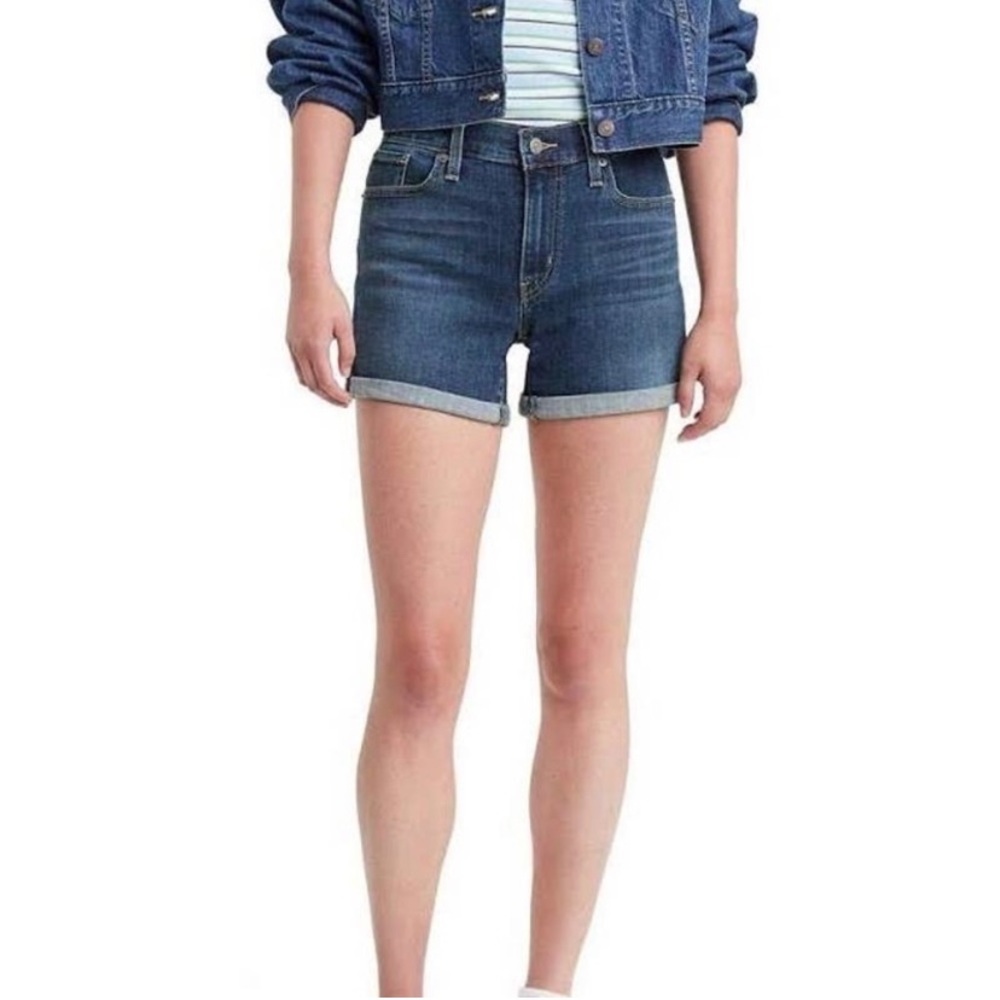 Levi’s Mid Length Denim Shorts Dark Wash size 27 - Picture 2 of 11